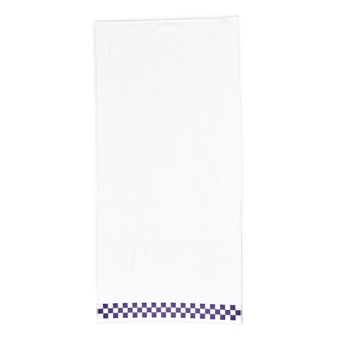 Bath Towel with Violet Check Border image number 2