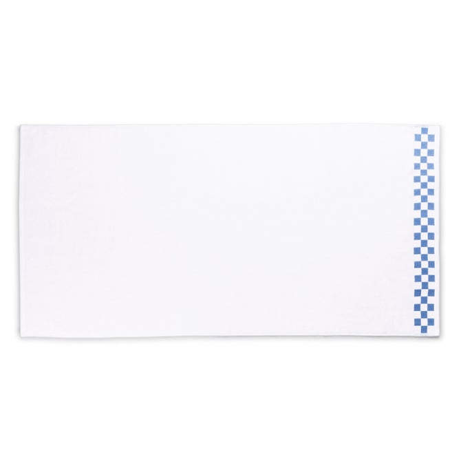 Bath Towel with French Blue Check Border image number 2