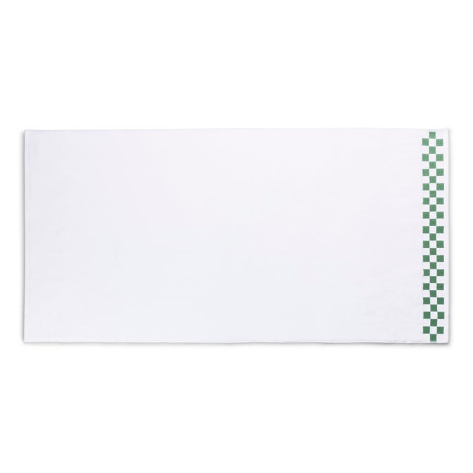 Bath Towel with Sage Green Check Border image number 2