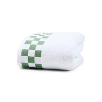 Bath Towel with Sage Green Check Border