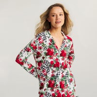 Posh Peanut Wild Rose Check Women's Pajama Set