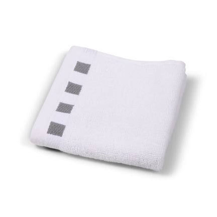 Washcloth with Grey Check Border