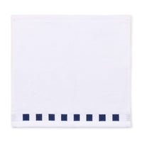 Washcloth with Indigo Check Border