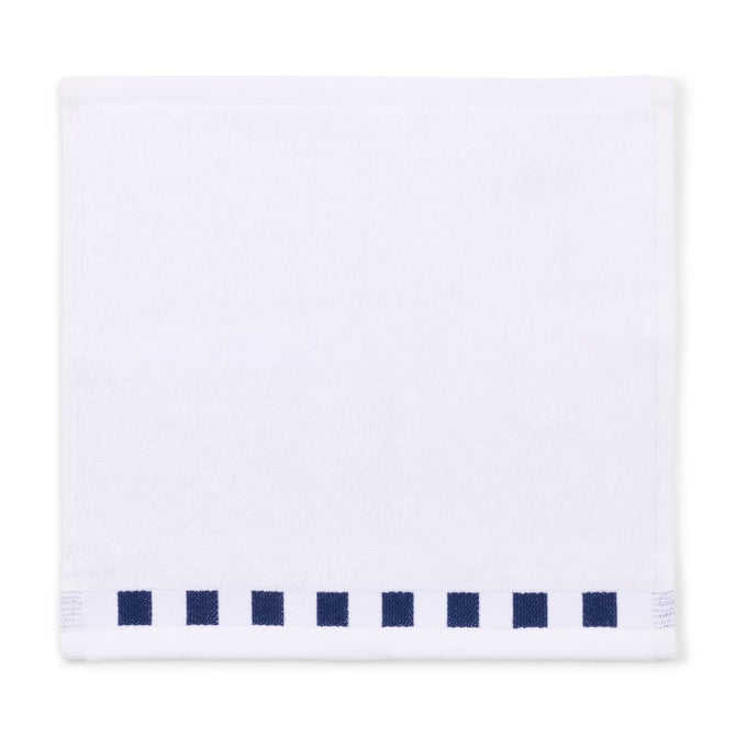 Washcloth with Indigo Check Border image number 2