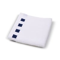 Washcloth with Indigo Check Border