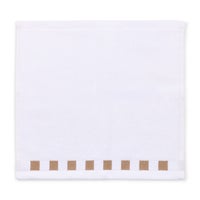 Washcloth with Mocha Check Border