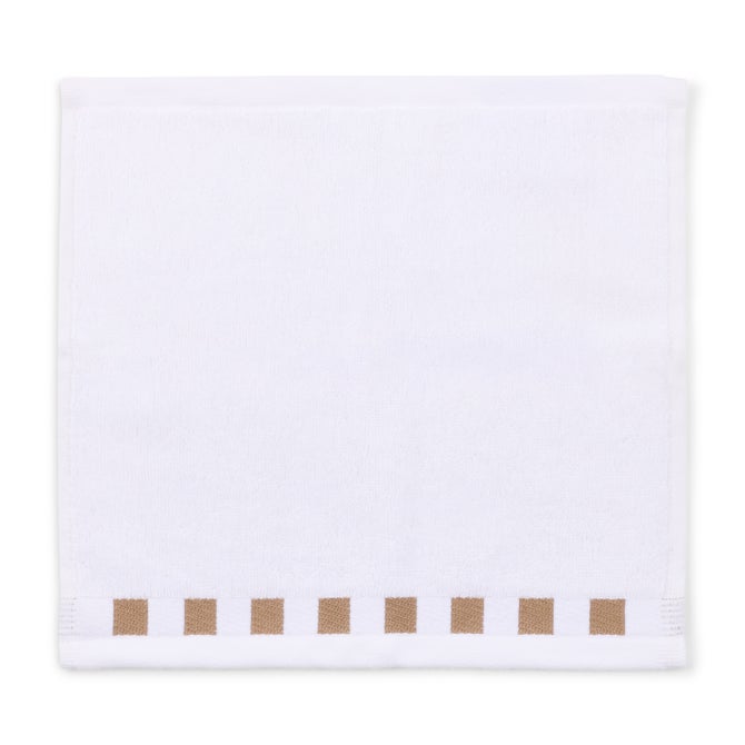Washcloth with Mocha Check Border image number 2