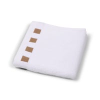 Washcloth with Mocha Check Border