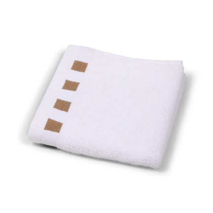 Washcloth with Mocha Check Border