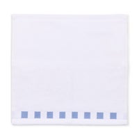 Washcloth with French Blue Check Border