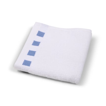 Washcloth with French Blue Check Border