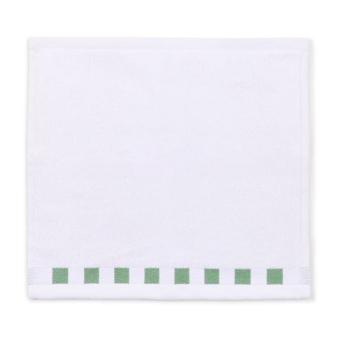 Washcloth with Sage Green Check Border image number 2