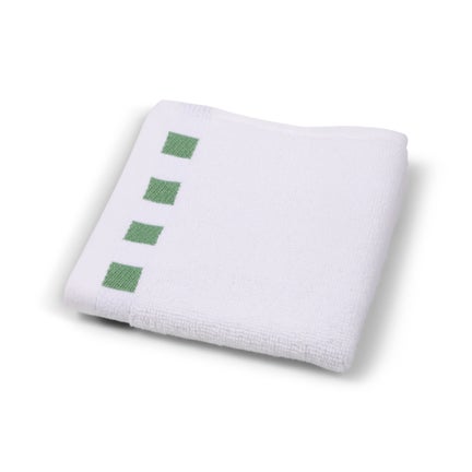 Washcloth with Sage Green Check Border