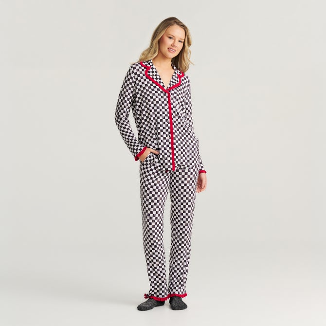 Posh Peanut Courtly Check Women's Pajama Set image number 2