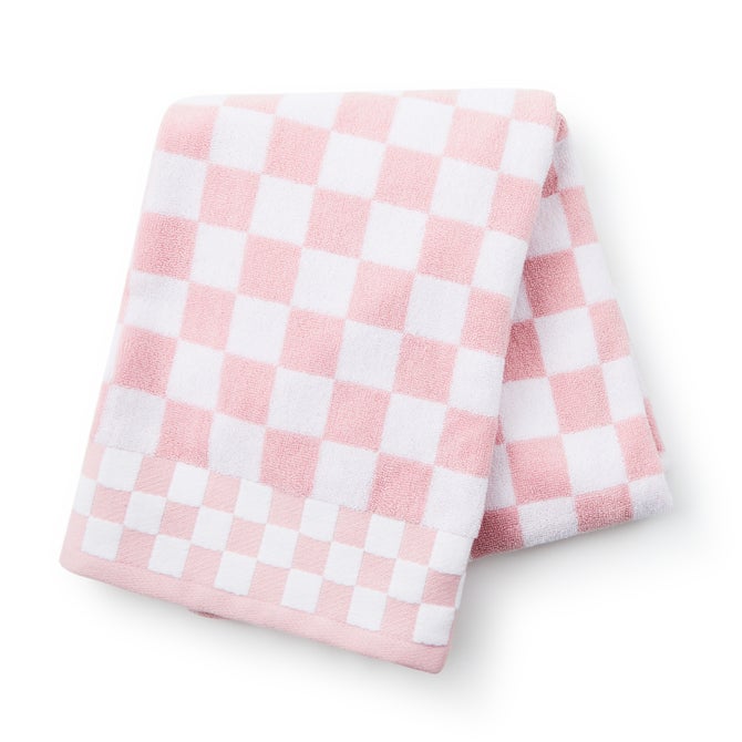 Rosy Check Bath Towel image number 0