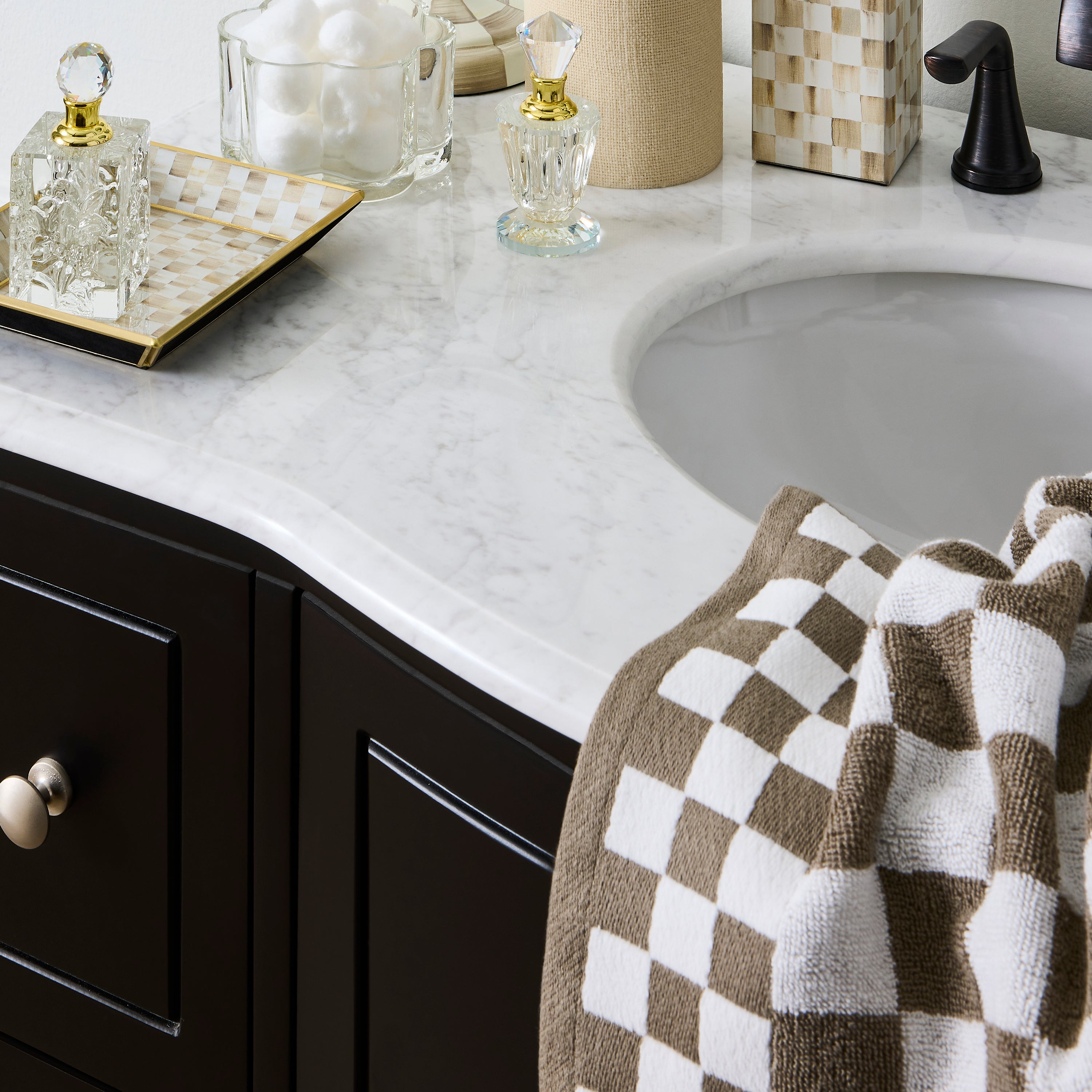 MacKenzie-Childs | Mocha Check Hand Towel