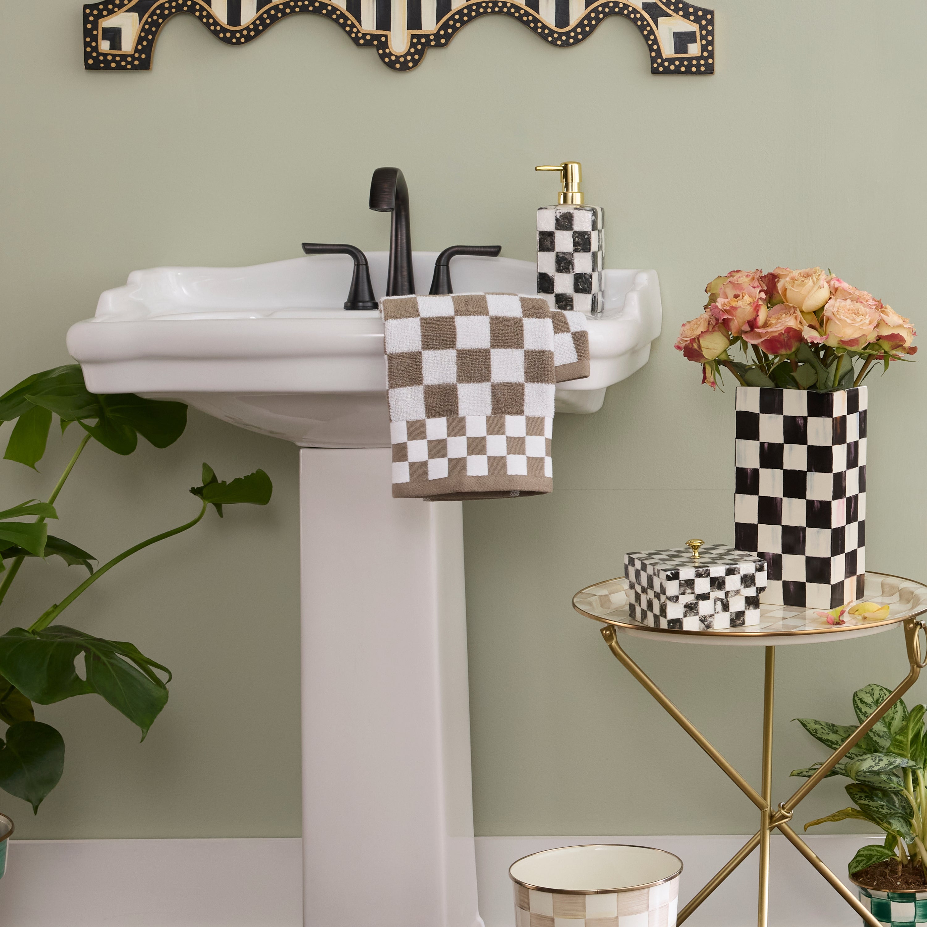 MacKenzie-Childs | Mocha Check Hand Towel