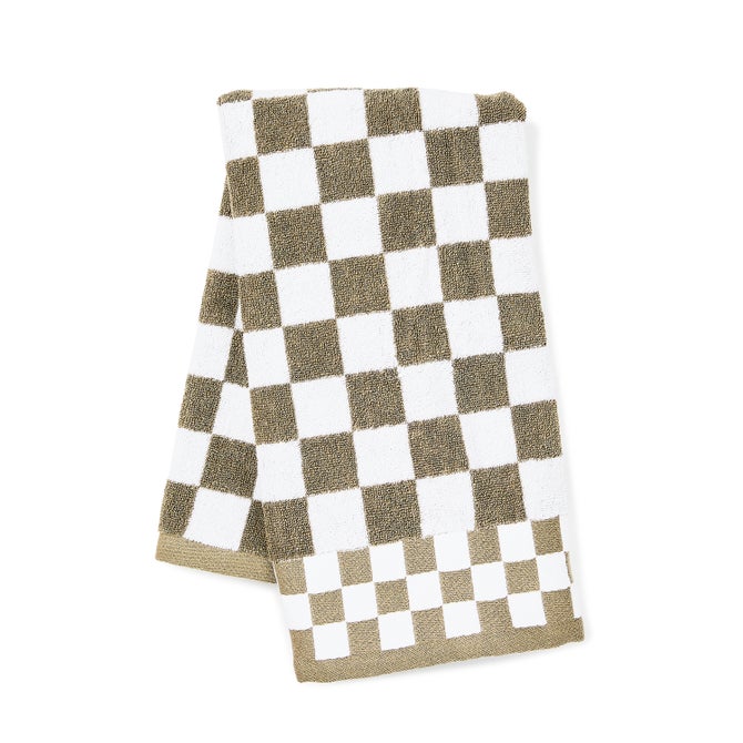 Mocha Check Hand Towel image number 0