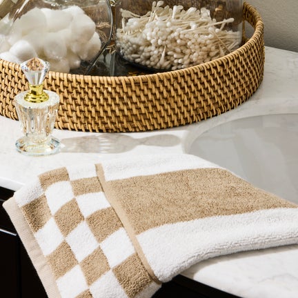 Mocha Stripe Hand Towel