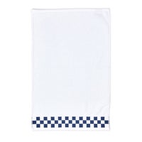 Hand Towel with Indigo Check Border