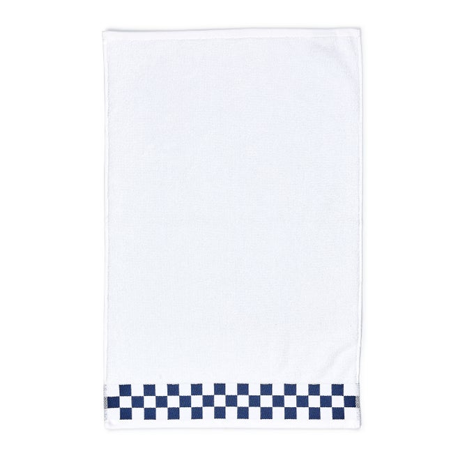 Hand Towel with Indigo Check Border image number 2