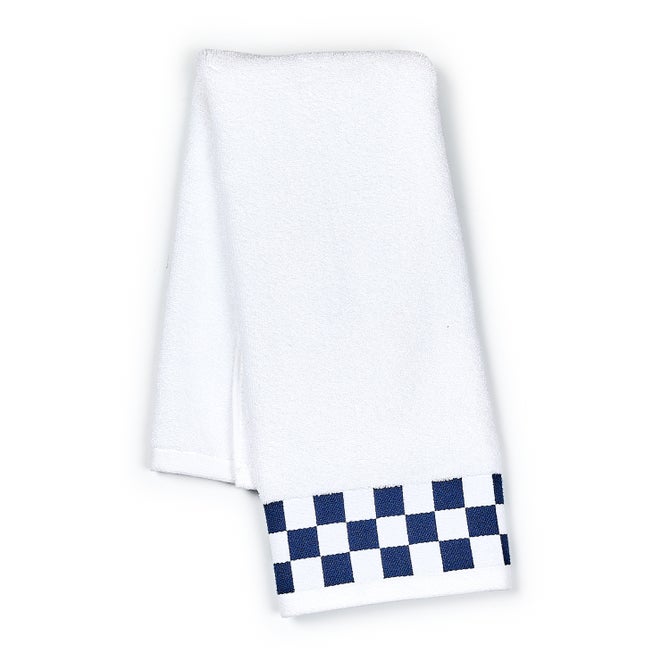 Hand Towel with Indigo Check Border image number 0