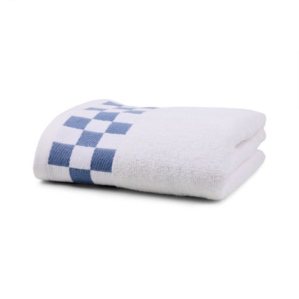 Hand Towel with French Blue Check Border
