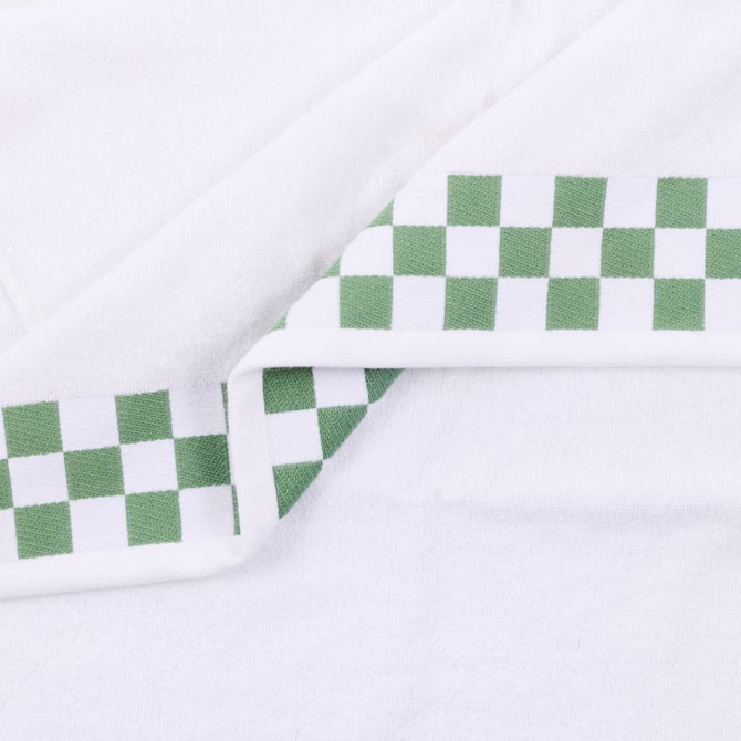 Hand Towel with Sage Green Check Border image number 3