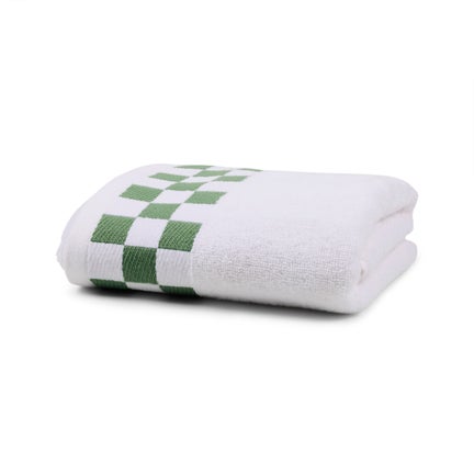 Hand Towel with Sage Green Check Border