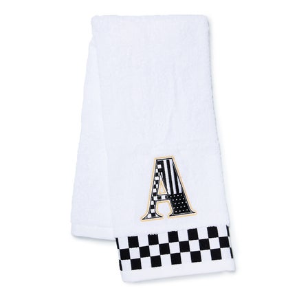 Monogram "A" Check Hand Towel