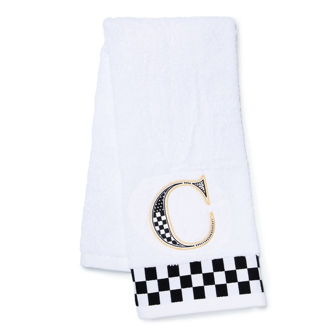 Monogram "C" Check Hand Towel image number 0