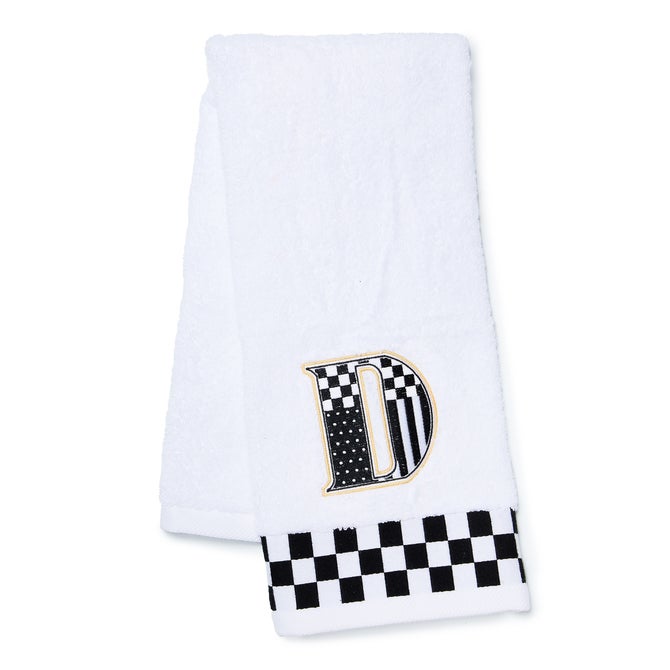 Monogram "D" Check Hand Towel image number 0