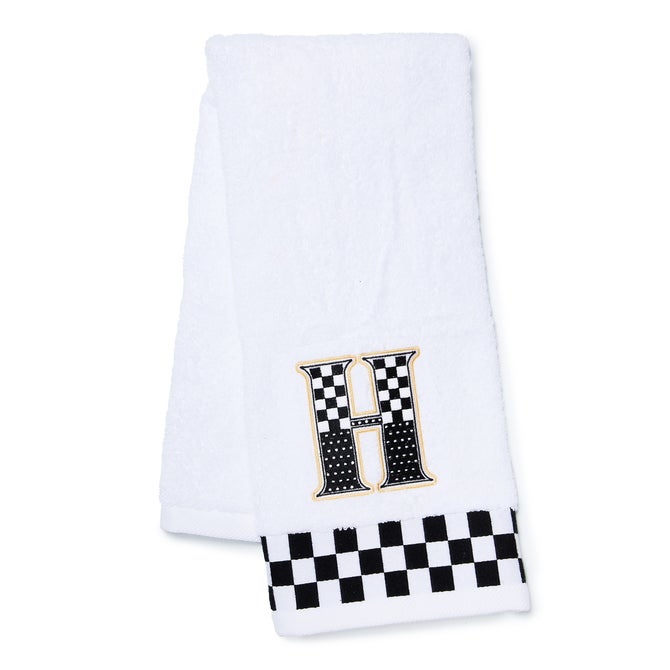 Monogram "H" Check Hand Towel image number 0
