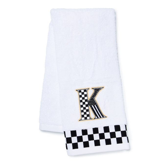 Monogram "K" Check Hand Towel image number 0