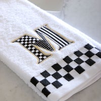 Monogram "M" Check Hand Towel