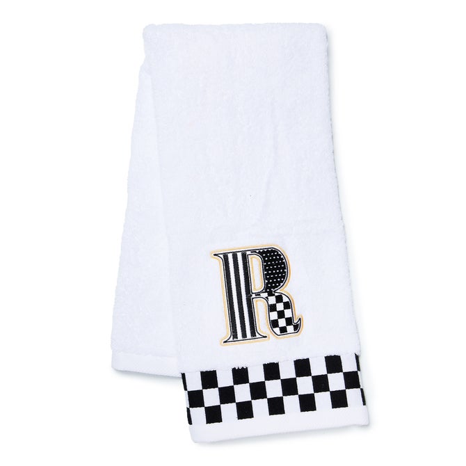 Monogram "R" Check Hand Towel image number 0