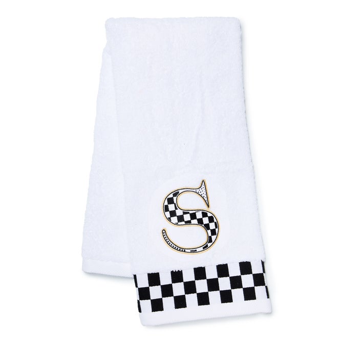 Monogram "S" Check Hand Towel image number 0