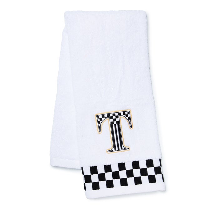 Monogram "T" Check Hand Towel image number 0