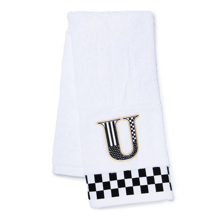 Monogram "U" Check Hand Towel
