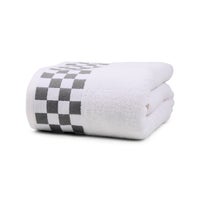 Bath Sheet with Grey Check Border