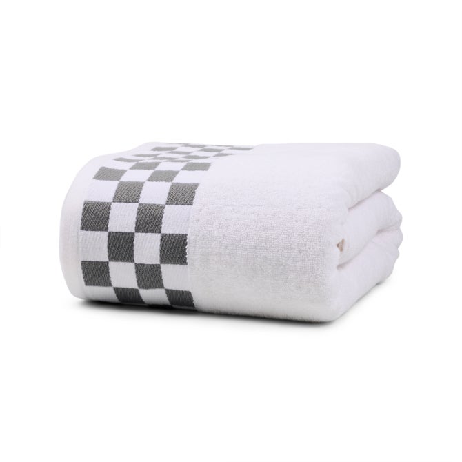 Bath Sheet with Grey Check Border image number 0