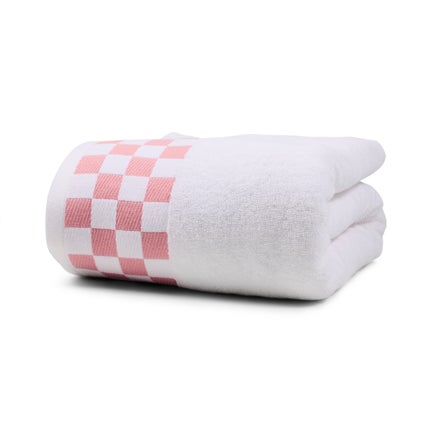 Bath Sheet with Rose Check Border