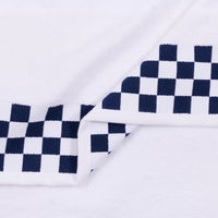 Bath Sheet with Indigo Check Border