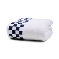 Bath Sheet with Indigo Check Border