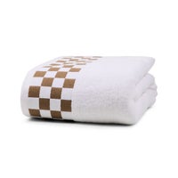 Bath Sheet with Mocha Check Border