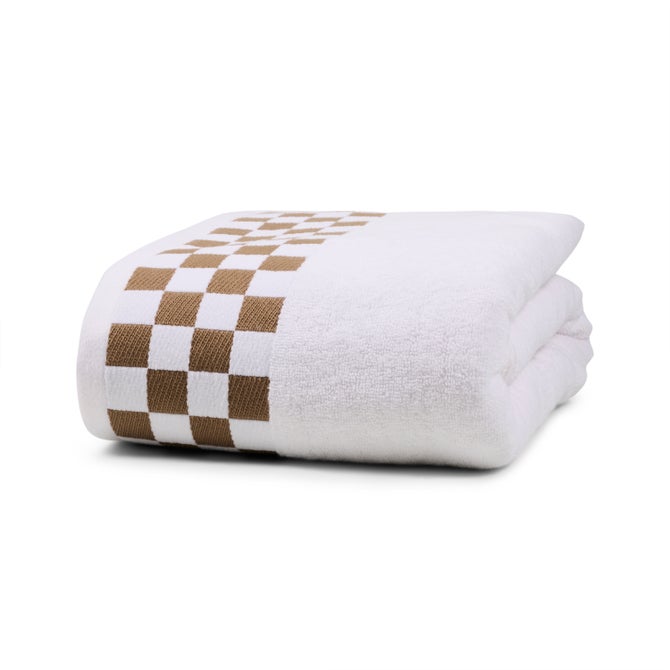 Bath Sheet with Mocha Check Border image number 0