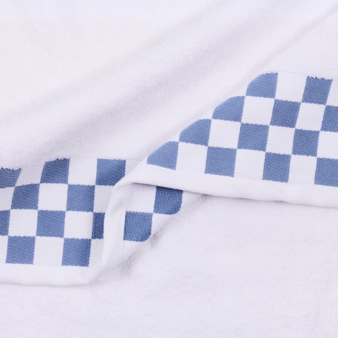 Bath Sheet with French Blue Check Border image number 2