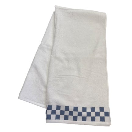 Bath Sheet with French Blue Check Border
