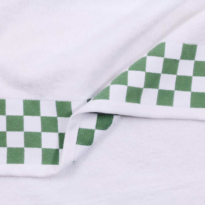 Bath Sheet with Sage Green Check Border image number 2