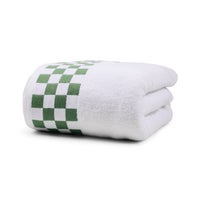 Bath Sheet with Sage Green Check Border